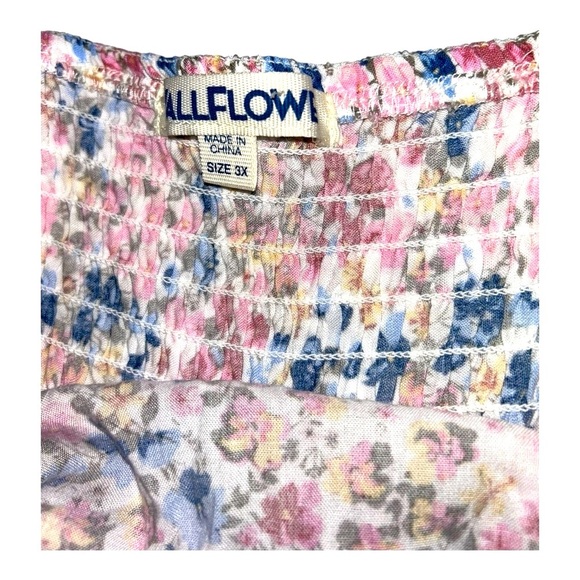 Wallflower Sundress Women’s Floral Padded Adjustable Spaghetti Straps Smocked 3X - Picture 8 of 9